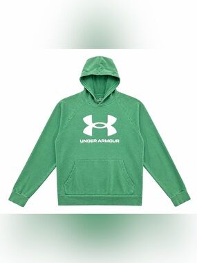 Under Armour Green Pullover Hoodie with White Logo